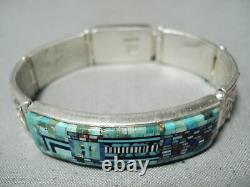 Important Vintage Navajo Carl Irene Clarke Turquoise Sterling Silver Bracelet