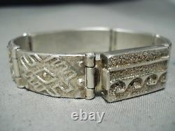 Important Vintage Navajo Carl Irene Clarke Turquoise Sterling Silver Bracelet