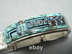 Important Vintage Navajo Carl Irene Clarke Turquoise Sterling Silver Bracelet