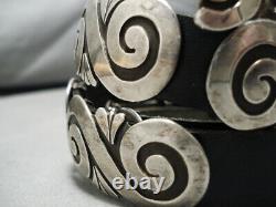 Important Vintage Navajo Debbie Silversmith Sterling Silver Concho Belt