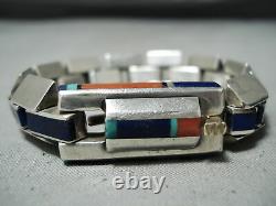 Important Vintage Navajo Jimmie King Jr Turquoise Sterling Silver Bracelet