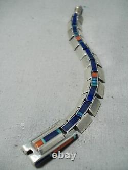 Important Vintage Navajo Jimmie King Jr Turquoise Sterling Silver Bracelet