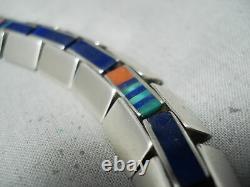 Important Vintage Navajo Jimmie King Jr Turquoise Sterling Silver Bracelet