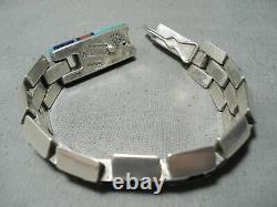 Important Vintage Navajo Jimmie King Jr Turquoise Sterling Silver Bracelet