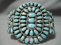 Important Vintage Navajo Larry Moses Begay Turquoise Sterling Silver Bracelet