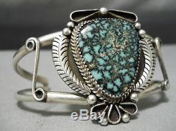 Important Vintage Navajo Last Chance Turquoise Sterling Silver Bracelet Old