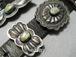 Important Vintage Navajo Royston Turquoise Sterling Silver Concho Belt Old