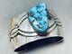 Important Vintage Navajo Turquoise Sterling Silver Bracelet