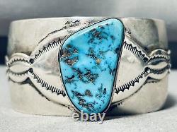 Important Vintage Navajo Turquoise Sterling Silver Bracelet