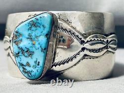 Important Vintage Navajo Turquoise Sterling Silver Bracelet