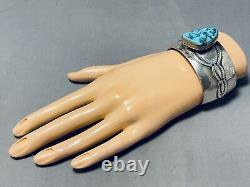 Important Vintage Navajo Turquoise Sterling Silver Bracelet