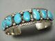 Incredible Vintage Navajo Domed Turquoise Sterling Silver Bracelet Old