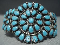 Incredible Vintage Navajo Turquoise Sterling Silver Bracelet