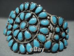 Incredible Vintage Navajo Turquoise Sterling Silver Bracelet