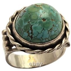 Intense Vintage Ron Hansen Navajo Famous Damale Turquoise Sterling Silver Ring7