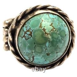 Intense Vintage Ron Hansen Navajo Famous Damale Turquoise Sterling Silver Ring7