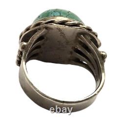 Intense Vintage Ron Hansen Navajo Famous Damale Turquoise Sterling Silver Ring7