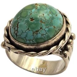 Intense Vintage Ron Hansen Navajo Famous Damale Turquoise Sterling Silver Ring7