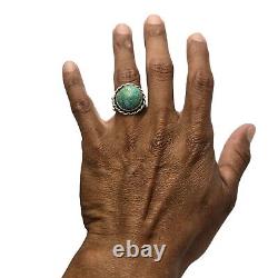 Intense Vintage Ron Hansen Navajo Famous Damale Turquoise Sterling Silver Ring7