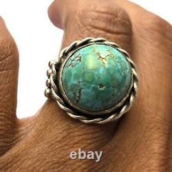 Intense Vintage Ron Hansen Navajo Famous Damale Turquoise Sterling Silver Ring7