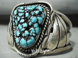 James Mason Vintage Navajo Seafoam Turquoise Sterling Silver Bracelet