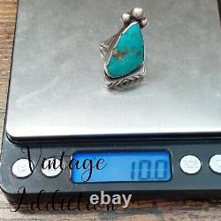 LOUISE PLATERO Navajo 1 Sterling Silver Turquoise Ring Vintage Native Old