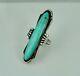 Large Navajo Sterling Turquoise Vintage Silver Ring Old Pawn Native American