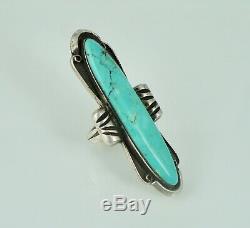 Large Navajo Sterling Turquoise Vintage Silver Ring Old Pawn Native American
