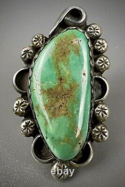 Large Old Pawn Vintage Navajo Sterling Silver Royston Turquoise Ring