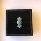Large Vintage Navajo Natural Turquoise Sterling Silver Oval Ring Sz 5