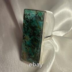 Large Vintage Navajo Turquoise Rectangle Ring 12.5