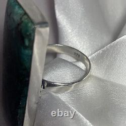 Large Vintage Navajo Turquoise Rectangle Ring 12.5