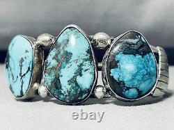 Lewis Brown Vintage Navajo Turquoise Sterling Silver Bracelet