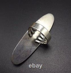 Long & Elegant Vintage NAVAJO Sterling Silver & TURQUOISE RING, size 9.25