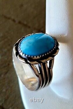 Lot of 7 TURQUOISE RING'S Vintage Retro Navajo Zuni Southwest style Jewelry