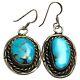 MARVELOUS VINTAGE NAVAJO BLUE GEM TURQUOISE STERLING SILVER Earrings