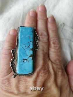 MASSIVE VINTAGE OLD PAWN NAVAJO NATIVE AMERICAN INDIAN TURQUOISE RING sz 12.5