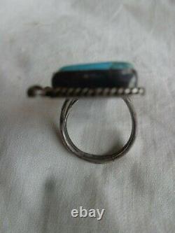 MASSIVE VINTAGE OLD PAWN NAVAJO NATIVE AMERICAN INDIAN TURQUOISE RING sz 12.5