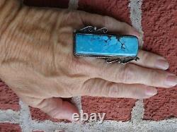 MASSIVE VINTAGE OLD PAWN NAVAJO NATIVE AMERICAN INDIAN TURQUOISE RING sz 12.5