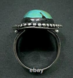 MASSIVE Vintage Navajo Native American Sterling Silver Turquoise Dome Ring 27Gr