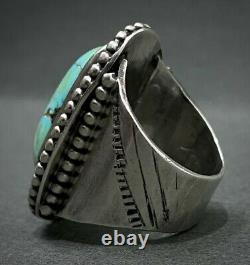 MASSIVE Vintage Navajo Native American Sterling Silver Turquoise Dome Ring 27Gr