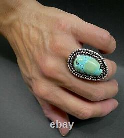 MASSIVE Vintage Navajo Native American Sterling Silver Turquoise Dome Ring 27Gr