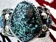 MASSIVE vintage Southwestern TURQUOISE CUFF bracelet 8 141g Navajo men sterling