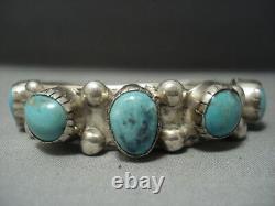 Magnificent Vintage Navajo Turquoise Sterling Silver Bracelet