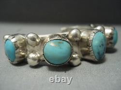 Magnificent Vintage Navajo Turquoise Sterling Silver Bracelet