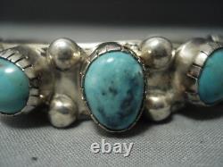 Magnificent Vintage Navajo Turquoise Sterling Silver Bracelet
