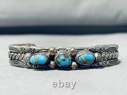 Marvelous Vintage Navajo Bisbee Turquoise Sterling Silver Bracelet