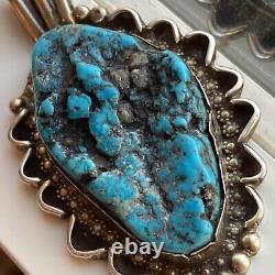 Massive HG Navajo Vintage Nugget Sea Foam Turquoise Pendant Sterling Silver B