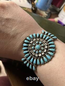 Mel Benally Vintage Navajo Sterling Silver & Turquoise Cuff Bracelet. 925