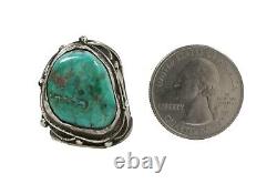 Men's Old Pawn Vintage Navajo Sterling Silver Turquoise Heavy Ring Size10 #M03